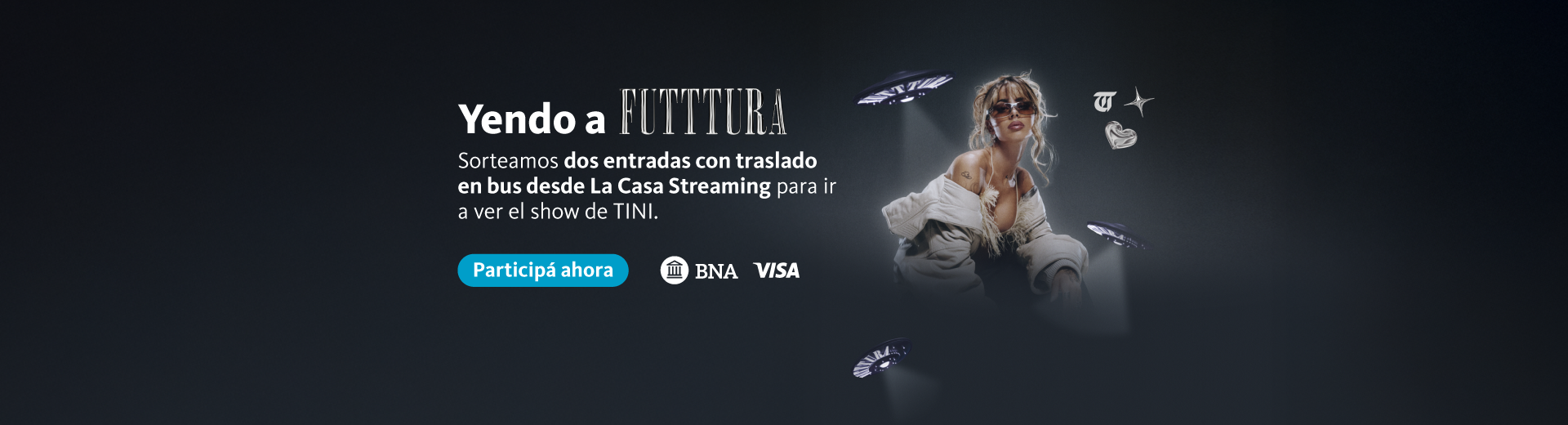 Yendo a futttura, sorteamos dos entradas con traslado en bus desde La Casa Streaming para ir a ver el show de Tini. Hacé clic en el enlace para participar. 